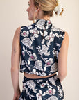 Navy Sleeveless Janice Blouse