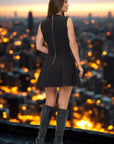 Black Stretch Twill Dress