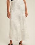 Off White Polka Dot Eleonore Midi Skirt