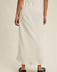 Off White Polka Dot Eleonore Midi Skirt