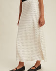 Off White Polka Dot Eleonore Midi Skirt