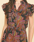 Black Anora Leaf Dress