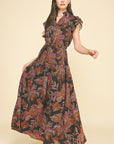 Black Anora Leaf Dress