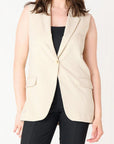 Light Sand Sleeveless Blazer