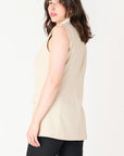 Light Sand Sleeveless Blazer