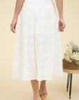 White Eyelet Walk Midi Skirt