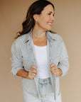 Faded Indigo All Day Cropped Denim  Jacket