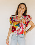 Afternoon Tea Fuchsia Blouse