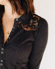 Black Rosebud Cuff
