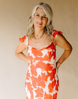 Scarlet Hibiscus Marigold Dress