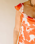 Scarlet Hibiscus Marigold Dress
