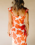 Scarlet Hibiscus Marigold Dress
