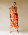 Scarlet Hibiscus Marigold Dress