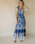Blue Romantic Richelieu Blue Maxi Dress