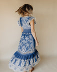 Blue Romantic Richelieu Blue Maxi Dress
