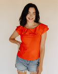 Red Ruffle Julia Top