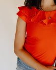 Red Ruffle Julia Top