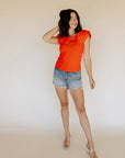 Red Ruffle Julia Top