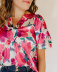 Floral Holly Balloon Sleeve Top