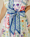 White Floral Stamp Lorina Dress