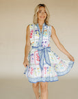 White Floral Stamp Lorina Dress