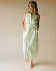 Kiwi/Ivory Stripe The Good Behavior Dress