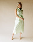 Kiwi/Ivory Stripe The Good Behavior Dress