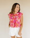 Paige Flora Pinwheel Top