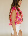 Paige Flora Pinwheel Top