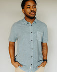 Provincial Blue Vintage Heavy Slub Button Down