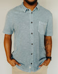 Provincial Blue Vintage Heavy Slub Button Down