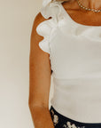 Off White Ruffled Cecelia Top