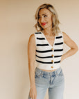 Cream & Black Cindy Vest
