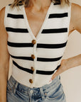 Cream & Black Cindy Vest