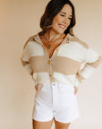 Mocha Stripe Maisy Cardigan