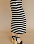 Black Natural Callum Striped Bodycon Dress