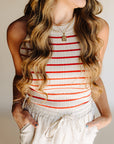 Red & Ivory Aubrey Tank