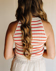 Red & Ivory Aubrey Tank