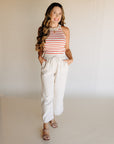 Red & Ivory Aubrey Tank
