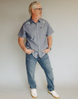 Indigo Crosscut Deluxe Snapshirt