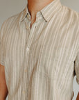 Almond Mauve Stripe Carson Shirt