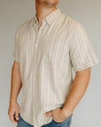 Almond Mauve Stripe Carson Shirt