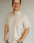 Almond Mauve Stripe Carson Shirt