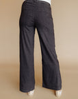 Charcoal Meg - Linen Wide Leg Pants