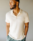 Tofu Waffle Textured Johnny  Collar Polo