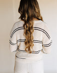 Natural Black  Pierre Striped Cardigan