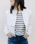 White Camilla Bomber Jacket
