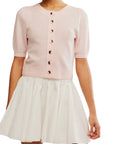 Pale Pink Isla Solid Cardi