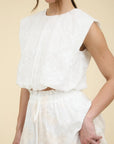White Eyelet Walk Blouse