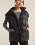 Black Sundown Oversized Puffer Vest
